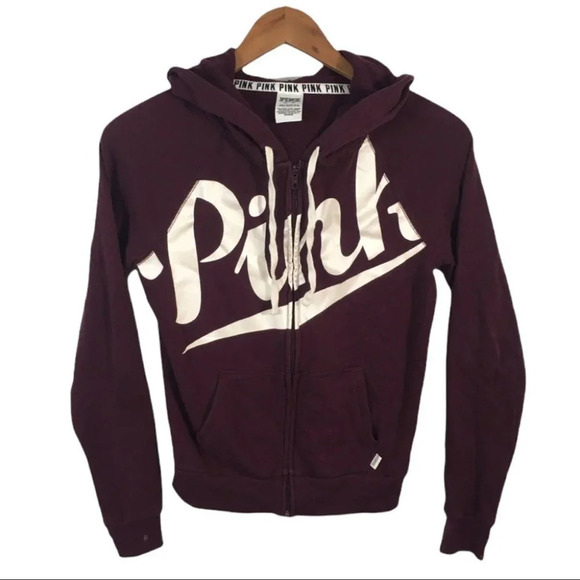 C8 Women’s PINK Victoria’s Secret Full Zip HOODIE Jacket XS - Picture 3 of 5